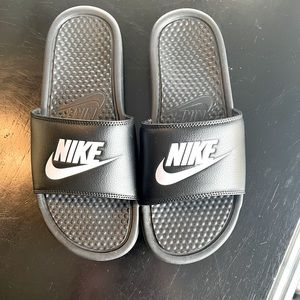Nike Men’s Benassi Slides- Black, Size 8